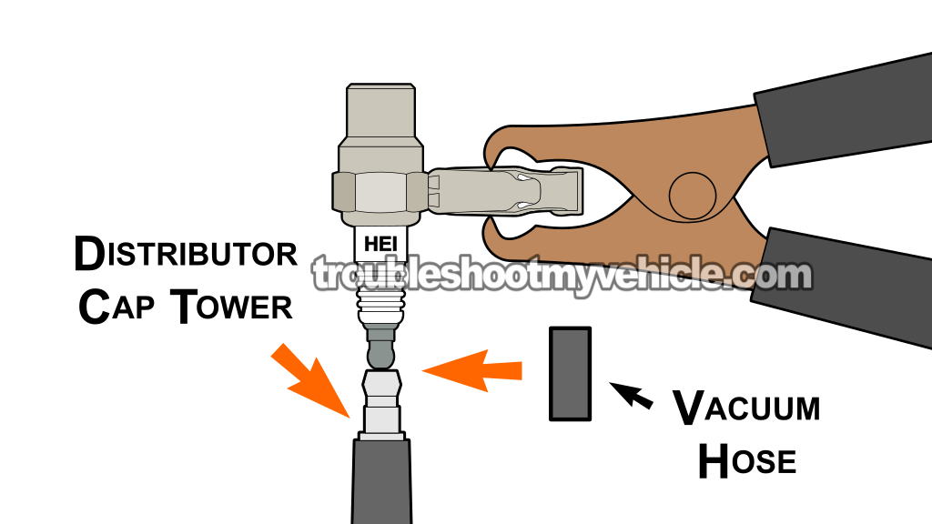 Checking For Spark At The Distributor Cap. Ignition Coil And Basic Ignition System Tests (1990, 1991, 1992, 1993, 1994, 1995 3.8L V6 Ford Taurus, Mercury Sable)