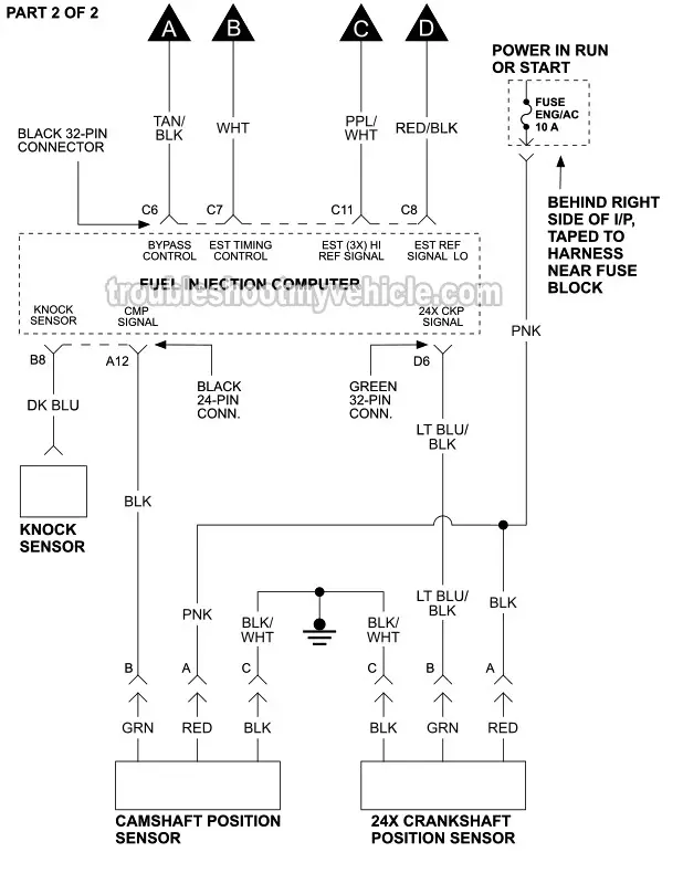 Ignition System Circuit Diagram (1994-1995 3.1L V6 Buick Century) Ignition System Circuit Diagram (1994-1995 3.1L V6 Buick Century)