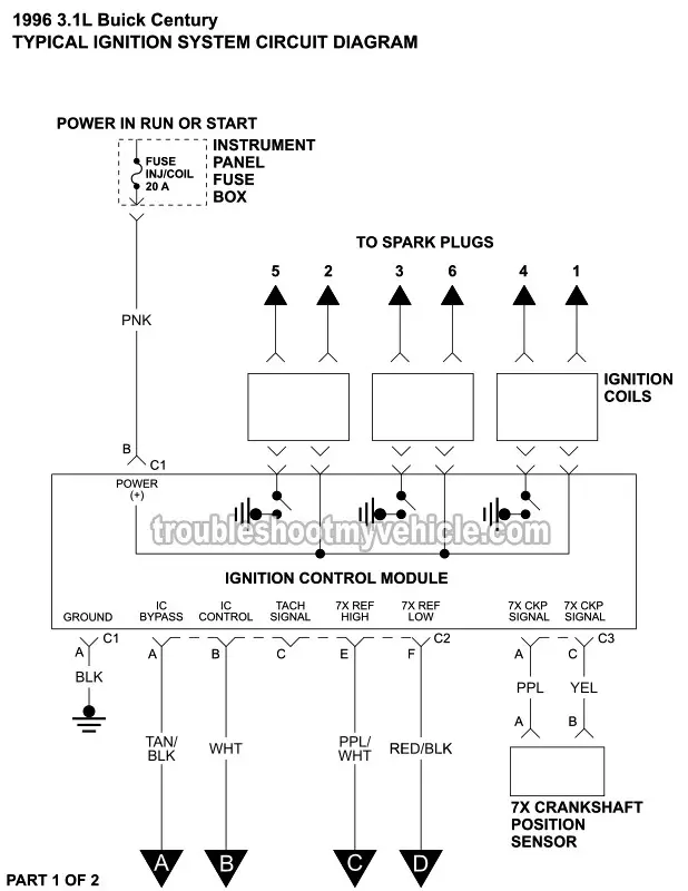 Ignition System Wiring Diagram (1996 3.1L V6 Buick Century)