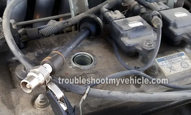 Checking For Spark With A Spark Tester. How To Test The Ignition Coils (1995, 1996, 1997, 1998 1.5L Toyota Tercel)