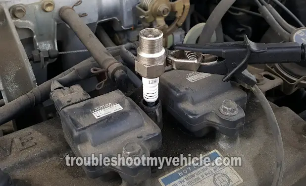 Checking For Spark Directly On The Ignition Coil's Tower. How To Test The Ignition Coils (1995, 1996, 1997, 1998 1.5L Toyota Tercel) Checking For Spark Directly On The Ignition Coil's Tower. How To Test The Ignition Coils (1995, 1996, 1997, 1998 1.5L Toyota Tercel)