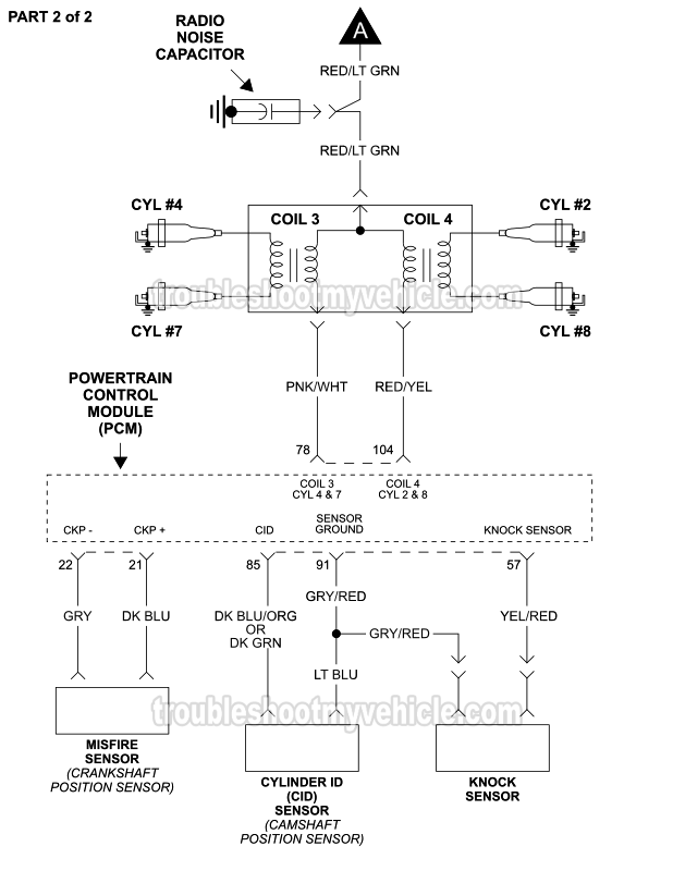 PART 2 of 2: Ignition System Circuit Diagram (1997, 1998, 1999 4.6L V8 Ford E150, E250) PART 2 of 2: Ignition System Circuit Diagram (1997, 1998, 1999 4.6L V8 Ford E150, E250)