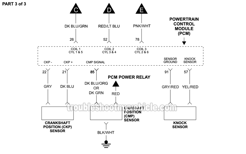PART 3 of 3: Ignition System Circuit Diagram (1997, 1998, 1999 4.2L V6 Ford E150, E250) PART 3 of 3: Ignition System Circuit Diagram (1997, 1998, 1999 4.2L V6 Ford E150, E250)