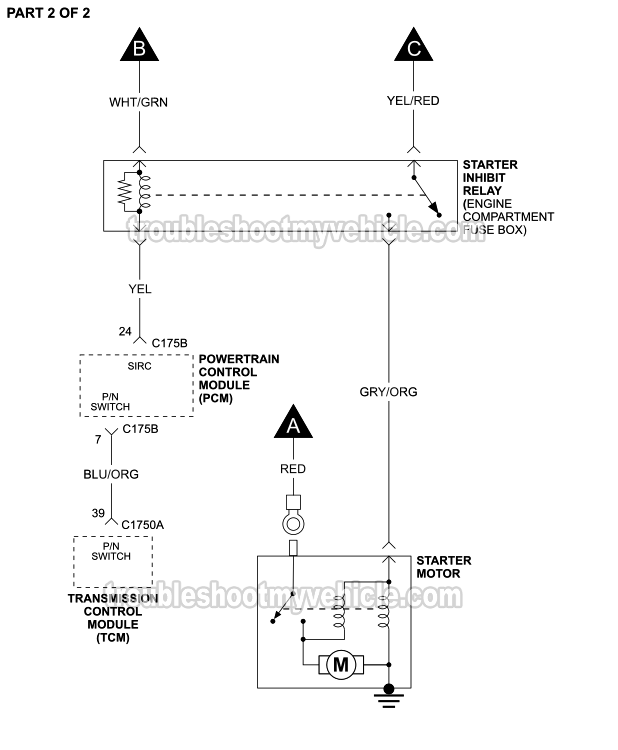 Starter Motor Circuit Wiring Diagram W/ Automatic Transmission (2012, 2013 1.6L Ford Fiesta) Starter Motor Circuit Wiring Diagram W/ Automatic Transmission (2012, 2013 1.6L Ford Fiesta)