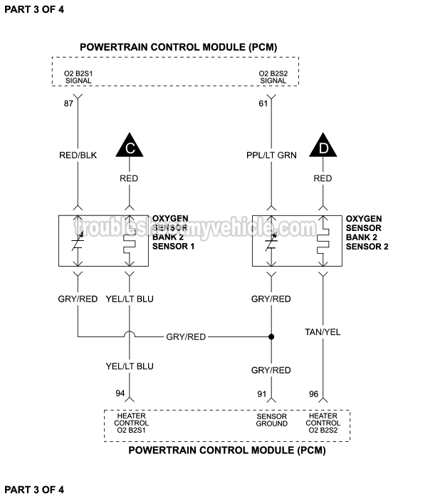Part 3 of 4: Oxygen Sensor Circuit Wiring Diagram (1997, 1998, 1999, 2000 4.2L V6 Ford E150, E250) Part 3 of 4: Oxygen Sensor Circuit Wiring Diagram (1997, 1998, 1999, 2000 4.2L V6 Ford E150, E250)