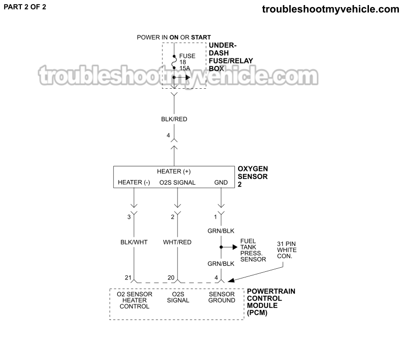 PART 2 OF 2: O2 Sensor Circuit Wiring Diagram (2003, 2004, 2005, 2006, 2007 2.4L Honda Accord)