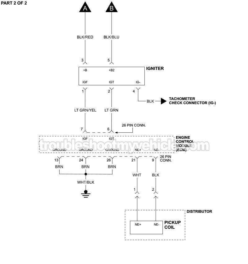PART 2 of 2: Ignition System Circuit Wiring Diagram (1991, 1992, 1993, 1994 1.5L Toyota Tercel) PART 2 of 2: Ignition System Circuit Wiring Diagram (1991, 1992, 1993, 1994 1.5L Toyota Tercel)