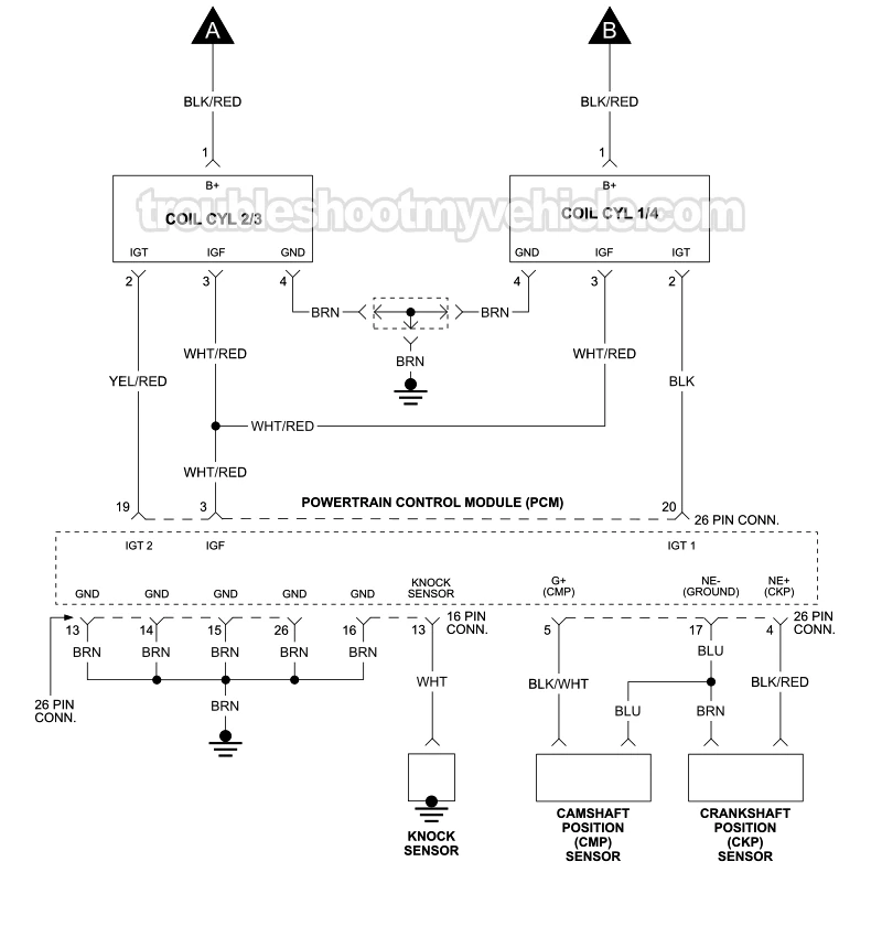 PART 2 of 2: Ignition System Circuit Wiring Diagram (1997 2.2L Toyota Camry) PART 2 of 2: Ignition System Circuit Wiring Diagram (1997 2.2L Toyota Camry)