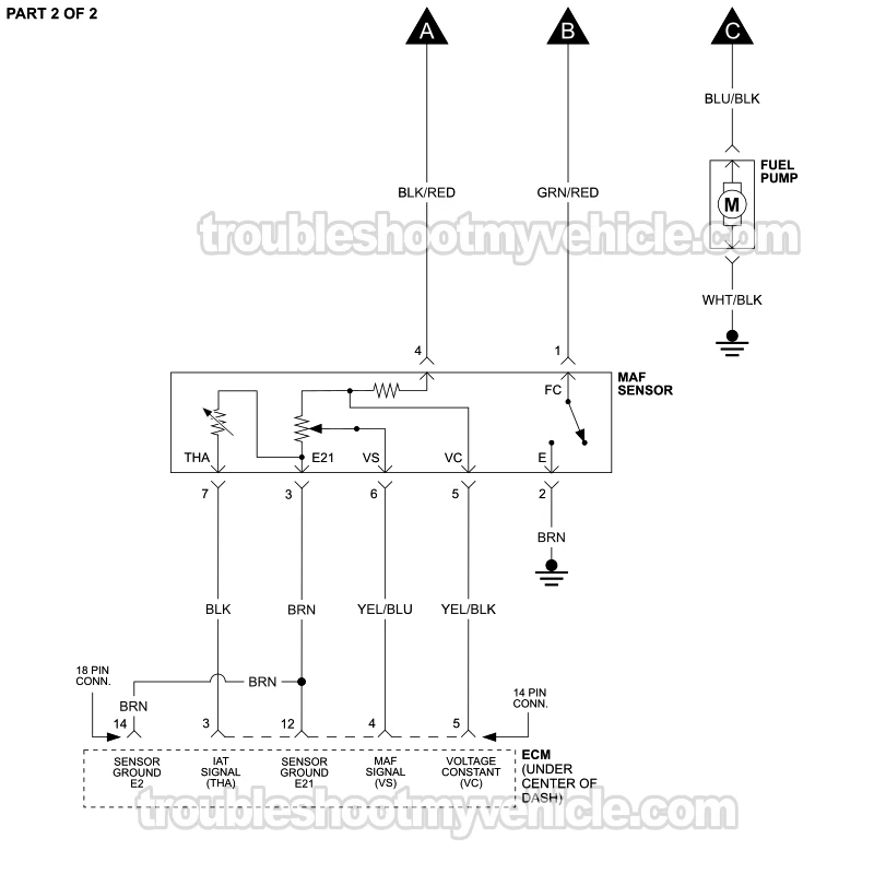 PART 2 OF 2: Fuel Pump Circuit Wiring Diagram (1989, 1990 1.6L 4A-GE Toyota Corolla) PART 2 OF 2: Fuel Pump Circuit Wiring Diagram (1989, 1990 1.6L 4A-GE Toyota Corolla)