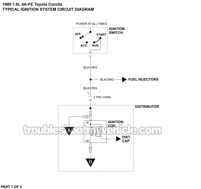 Ignition System Wiring Diagram (1989 1.6L Toyota Corolla)