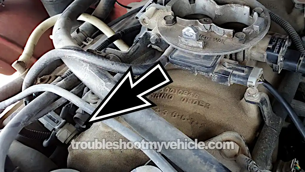 Location Of The IAT Sensor On The Intake Manifold. How To Test The Intake Air Temp (IAT) Sensor (1992, 1993, 1994, 1995, 1996, 1997 5.2L, 5.9L V8 Dodge Ram Pickup)