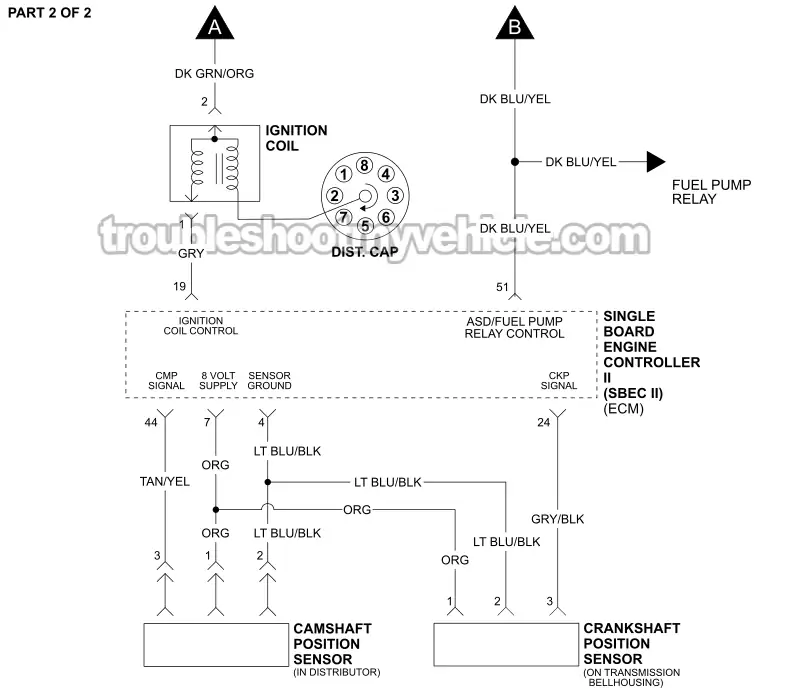PART 2 OF 2 -Ignition System Wiring Diagram. 1992 5.2L V8 Dodge Ram Van