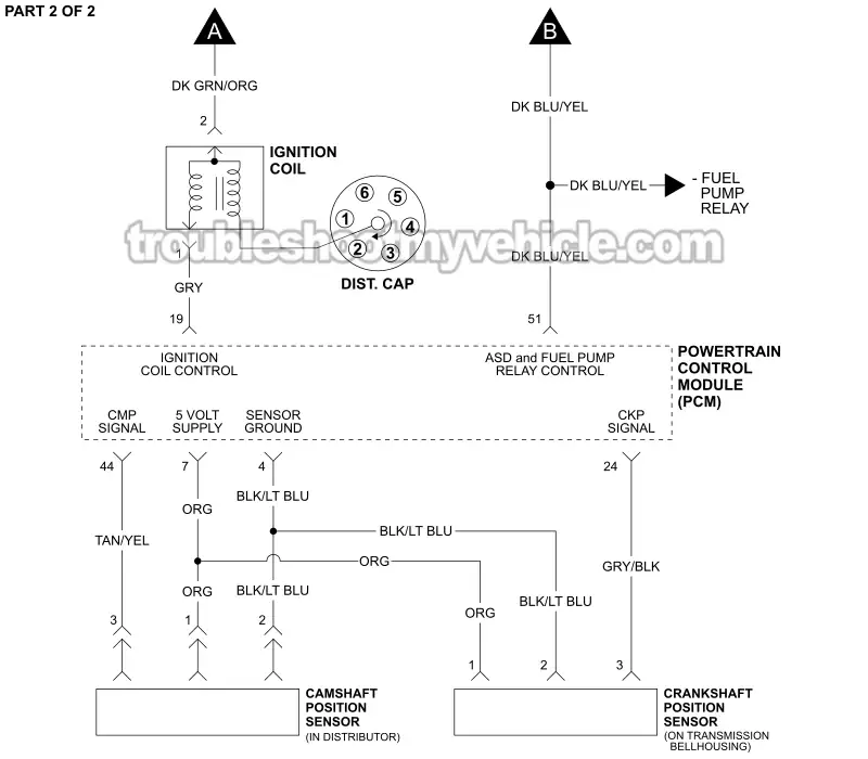 PART 2 OF 2 -Ignition System Wiring Diagram. 1995 3.9L V6 Ram Van