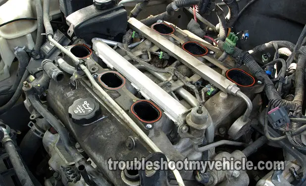 Fuel Injectors Located Underneath The Upper Intake Plenum In The 3.1L And 3.4L GM V6 Engines Fuel Injectors Located Underneath The Upper Intake Plenum In The 3.1L And 3.4L GM V6 Engines