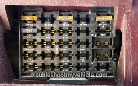 1993 GMC And Chevrolet Pickup Fuse Box Fuse Location And Description 1993 GMC And Chevrolet Pickup Fuse Box Fuse Location And Description
