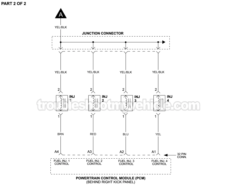 PART 2 of 2: 1996, 1997, 1998 1.6L Honda Civic Fuel Injector Circuit Wiring Diagram PART 2 of 2: 1996, 1997, 1998 1.6L Honda Civic Fuel Injector Circuit Wiring Diagram