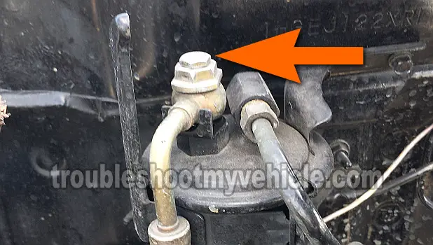 Location Of The Fuel Filter's Banjo Bolt. Testing The Fuel Pump (1.5L Honda Civic) Location Of The Fuel Filter's Banjo Bolt. Testing The Fuel Pump (1.5L Honda Civic)