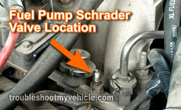 Fuel Pressure Gauge Schrader Valve Location. How To Test The Fuel Pump (3.0L Ford Ranger, 3.0L Mazda B3000) Fuel Pressure Gauge Schrader Valve Location. How To Test The Fuel Pump (3.0L Ford Ranger, 3.0L Mazda B3000)