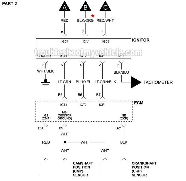 PART 2 -Ignitor Circuit Wiring Diagram (1995, 1996 1.5L Toyota Tercel -With Automatic Transmission) PART 2 -Ignitor Circuit Wiring Diagram (1995, 1996 1.5L Toyota Tercel -With Automatic Transmission)