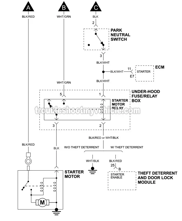 PART 2 -Starter Motor Circuit Wiring Diagram (1996 1.5L Toyota Tercel -With Automatic Transmission) PART 2 -Starter Motor Circuit Wiring Diagram (1996 1.5L Toyota Tercel -With Automatic Transmission)