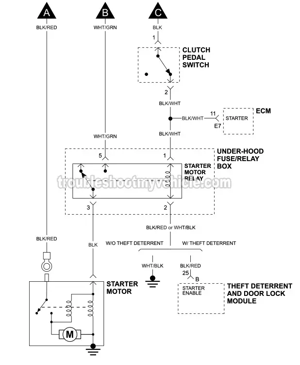 PART 2 -Starter Motor Circuit Wiring Diagram (1996 1.5L Toyota Tercel -With Manual Transmission) PART 2 -Starter Motor Circuit Wiring Diagram (1996 1.5L Toyota Tercel -With Manual Transmission)