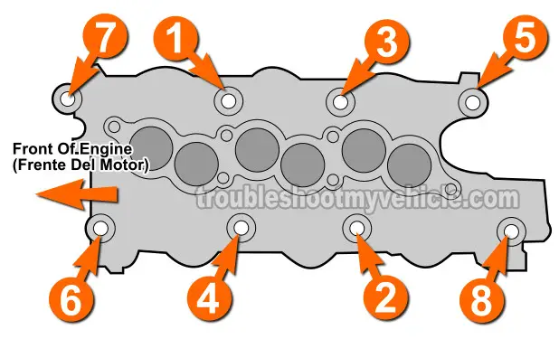 Intake Manifold Bolt Tightening Sequence (1996, 1997, 1998, 1999 3.0L OHV Ford Taurus And Mercury Sable) Intake Manifold Bolt Tightening Sequence (1996, 1997, 1998, 1999 3.0L OHV Ford Taurus And Mercury Sable)