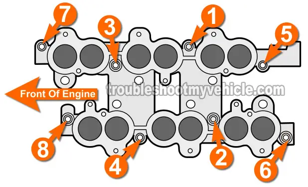 Intake Manifold Bolt Tightening Sequence 1996, 1997, 1998, 1999 3.0L DOHC Ford Taurus And 3.0L DOHC Mercury Sable Intake Manifold Bolt Tightening Sequence 1996, 1997, 1998, 1999 3.0L DOHC Ford Taurus And 3.0L DOHC Mercury Sable