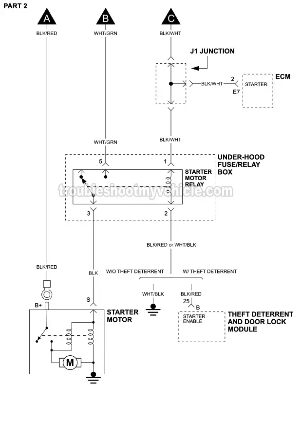 PART 2 -Starter Motor Circuit Wiring Diagram (1997, 1998 1.5L Toyota Tercel -With Automatic Transmission) PART 2 -Starter Motor Circuit Wiring Diagram (1997, 1998 1.5L Toyota Tercel -With Automatic Transmission)