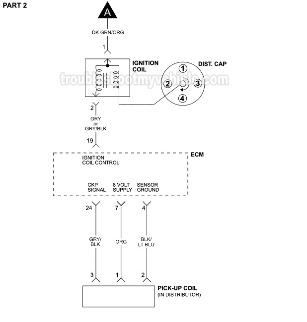 PART 2 of 2 -Ignition System Wiring Diagram. 1993 2.5L Dodge Caravan And 2.5L Plymouth Voyager